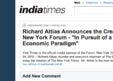 The New York Forum, NY Forum, by Richard Attias with the Boston Consulting Group will Stimulate Economy and Job Growth. CEO, Business Leaders, C-Suite executives will attend the Economic Forum 2010 focusing on Risk Management, International Economy