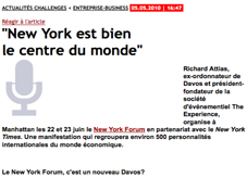 The New York Forum, NY Forum, by Richard Attias with the Boston Consulting Group will Stimulate Economy and Job Growth. CEO, Business Leaders, C-Suite executives will attend the Economic Forum 2010 focusing on Risk Management, International Economy